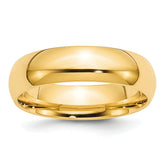 10k Yellow Gold 6mm Standard Weight Comfort Fit Wedding Band Size 14